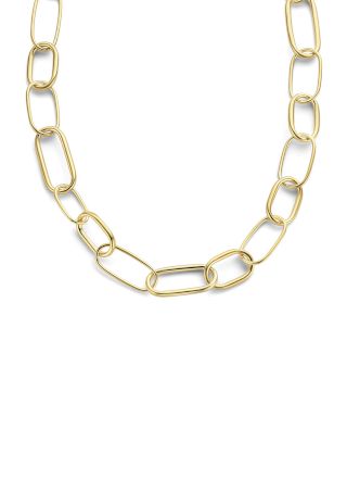 Collier Oval Office van zilver goud verguld Lengte: 40-45 cm